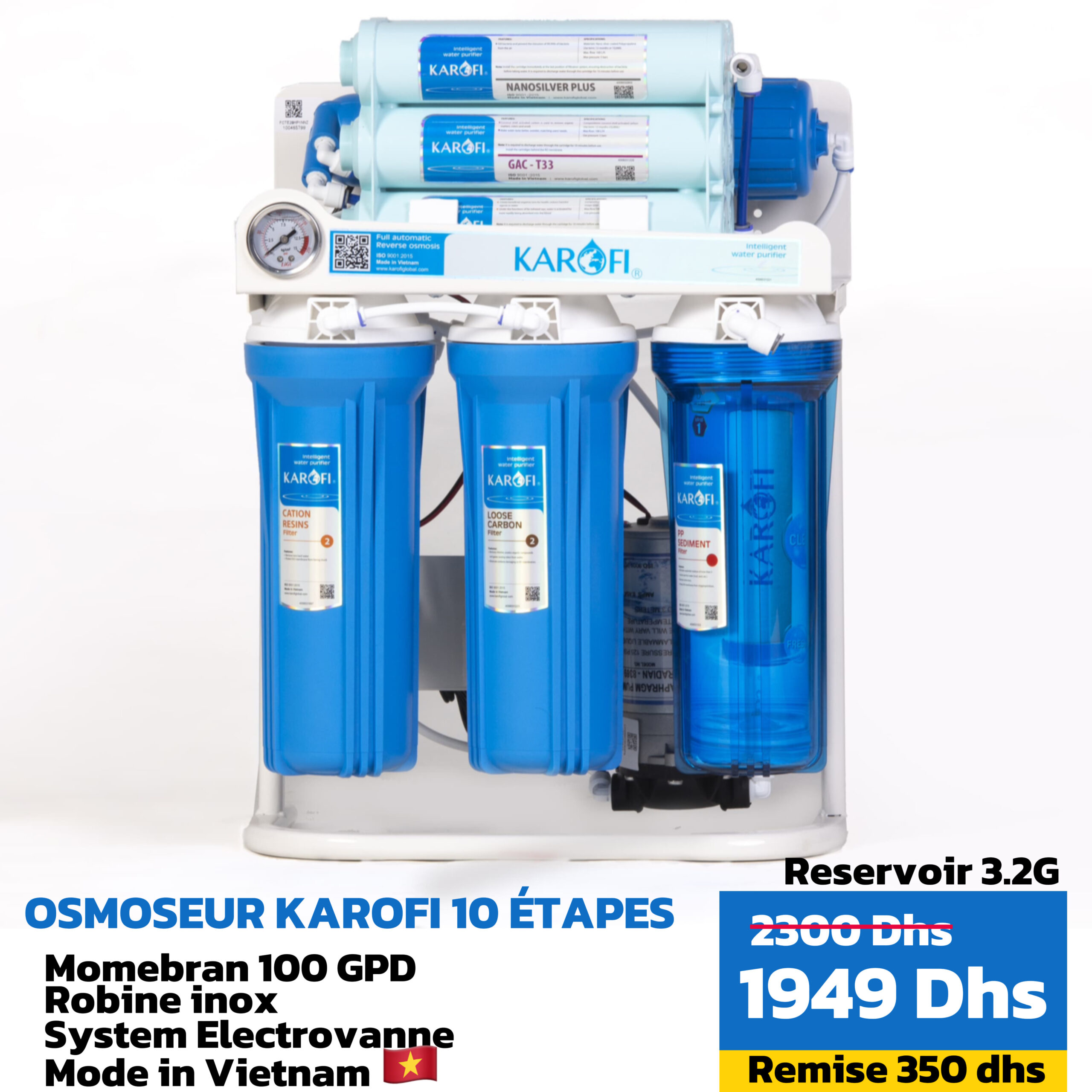 Filtre Karofi 10 étapes – 100 GPD