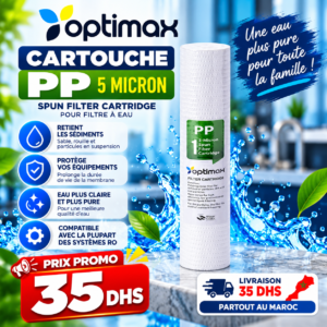 Cartouche PP 5 microns Optimax – Filtre à sédiments