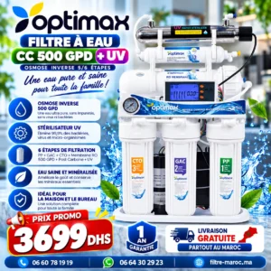 Filtre à eau Optimax CC 500 GPD + UV – Osmose inverse