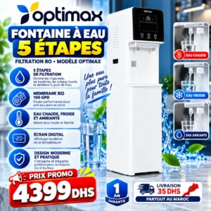 Fontaine à eau Optimax 5 étapes – Grand modèle RO 100 GPD
